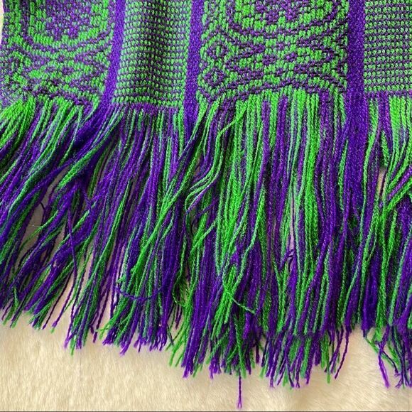 Large Green and Purple Scarf/Shawl - Picture 3 of 5